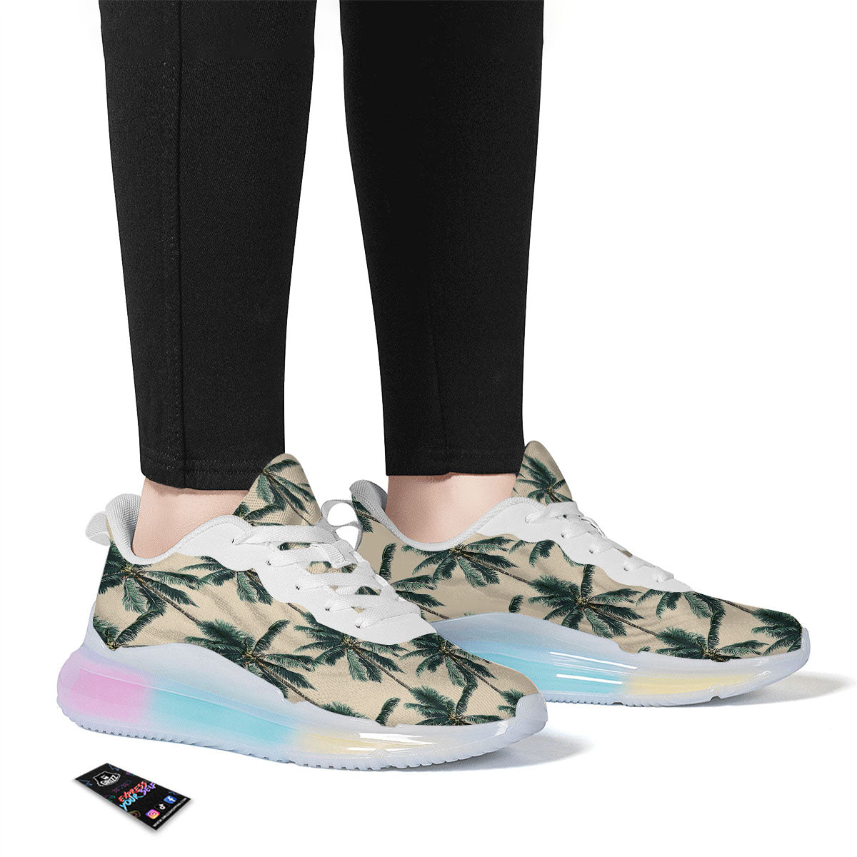 Palm Tree Tropical Print Pattern Running Sneakers-grizzshop