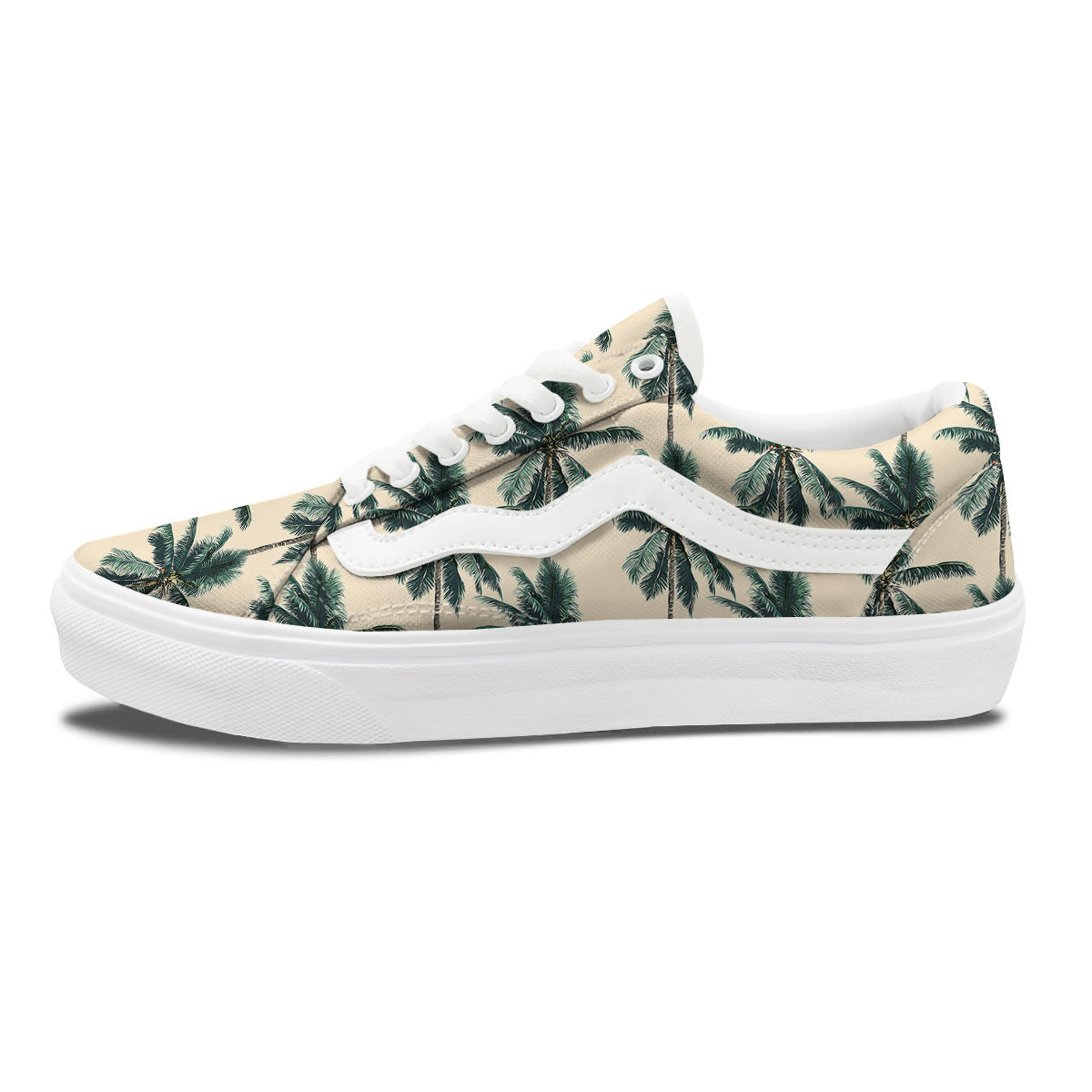 Palm Tree Tropical Print Pattern Skate Shoes-grizzshop