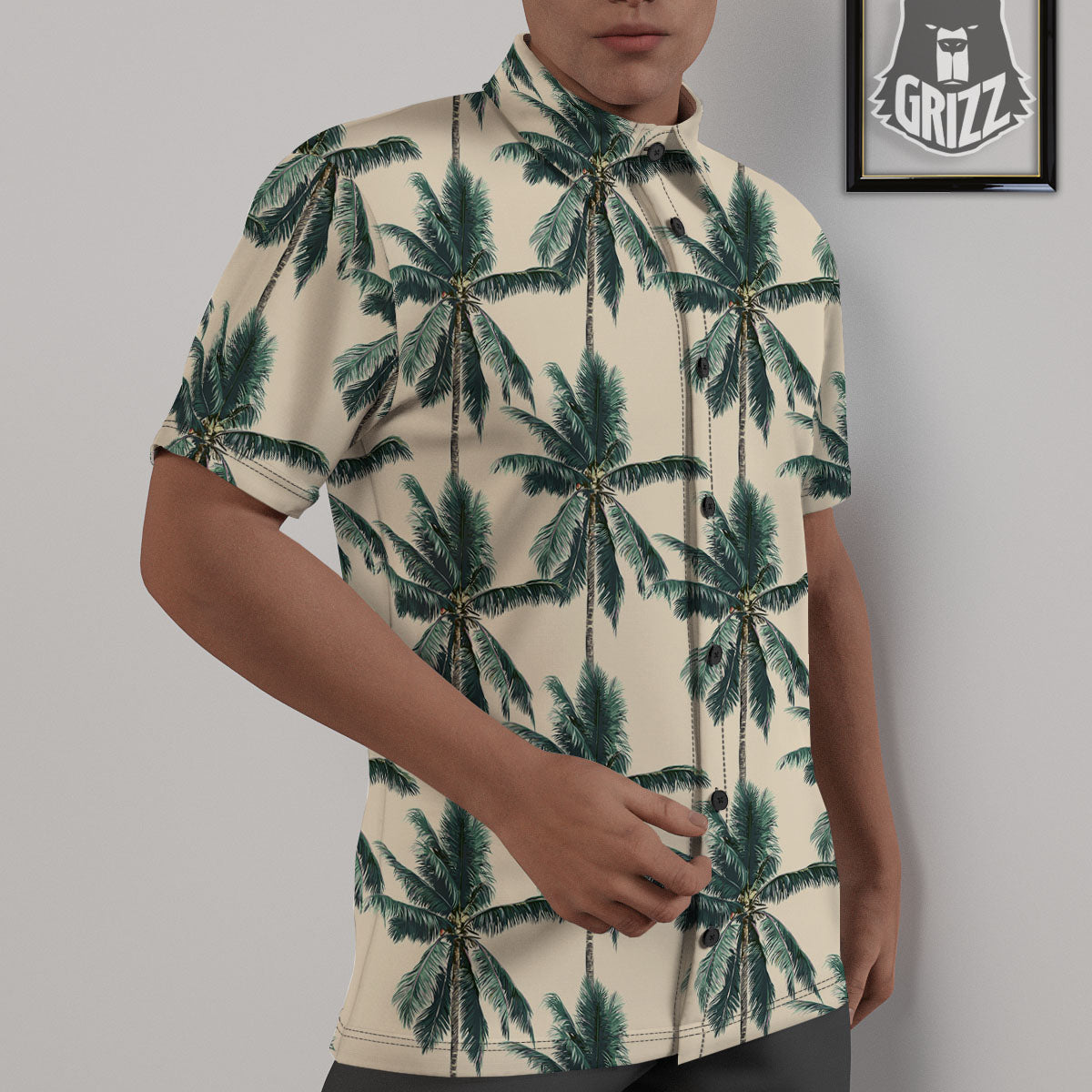 Palm Tree Tropical Print Pattern Untucked Shirts-grizzshop