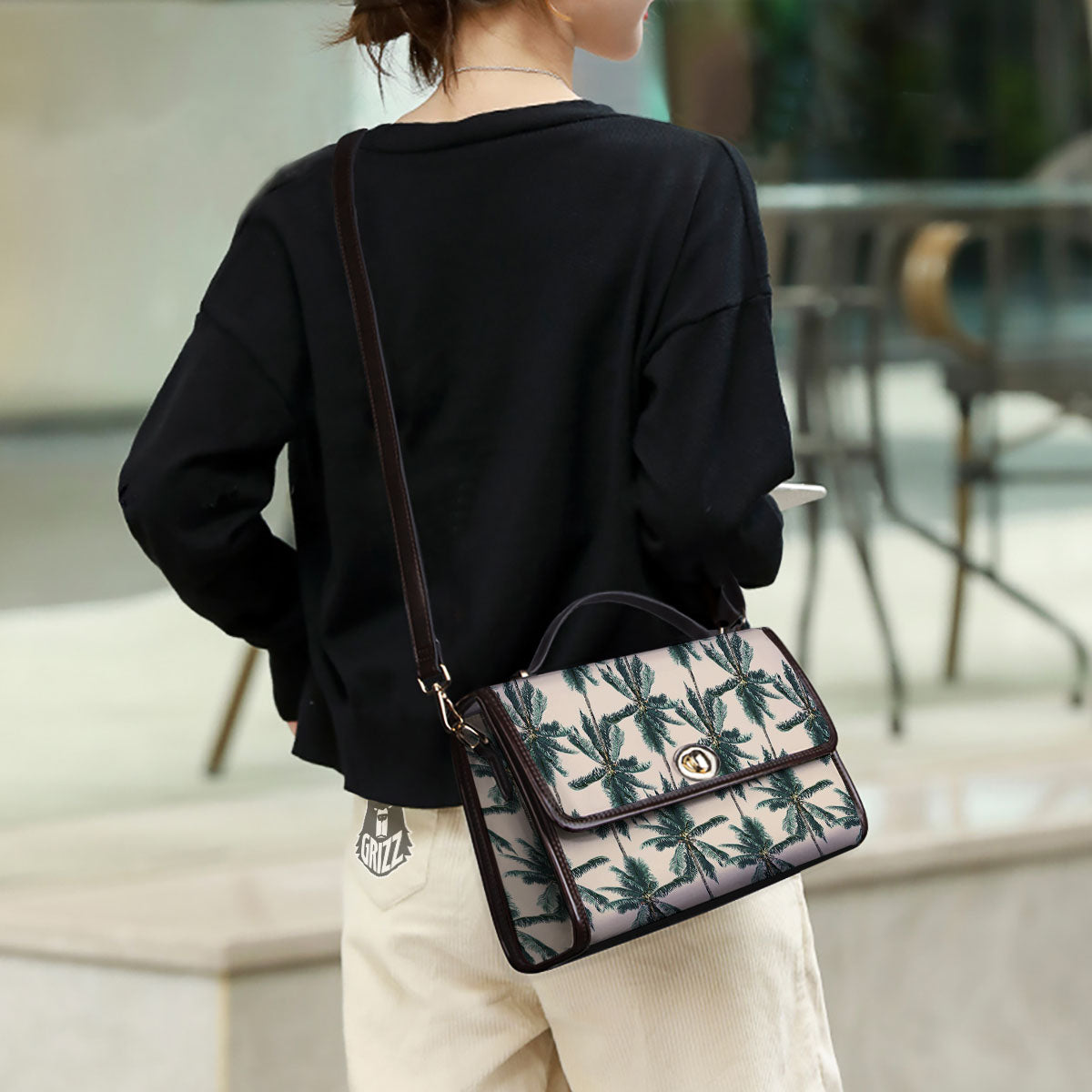 Palm Tree Tropical Print Pattern Women's Satchel Bag-grizzshop