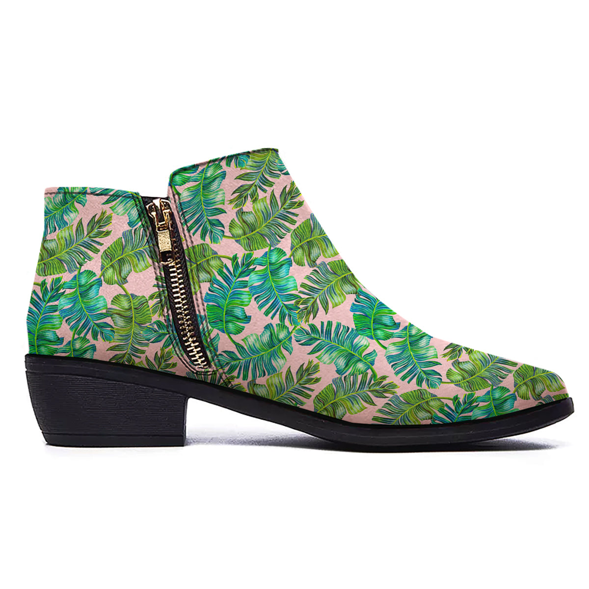 Palm Tree Vintage Print Pattern Ankle Boots-grizzshop