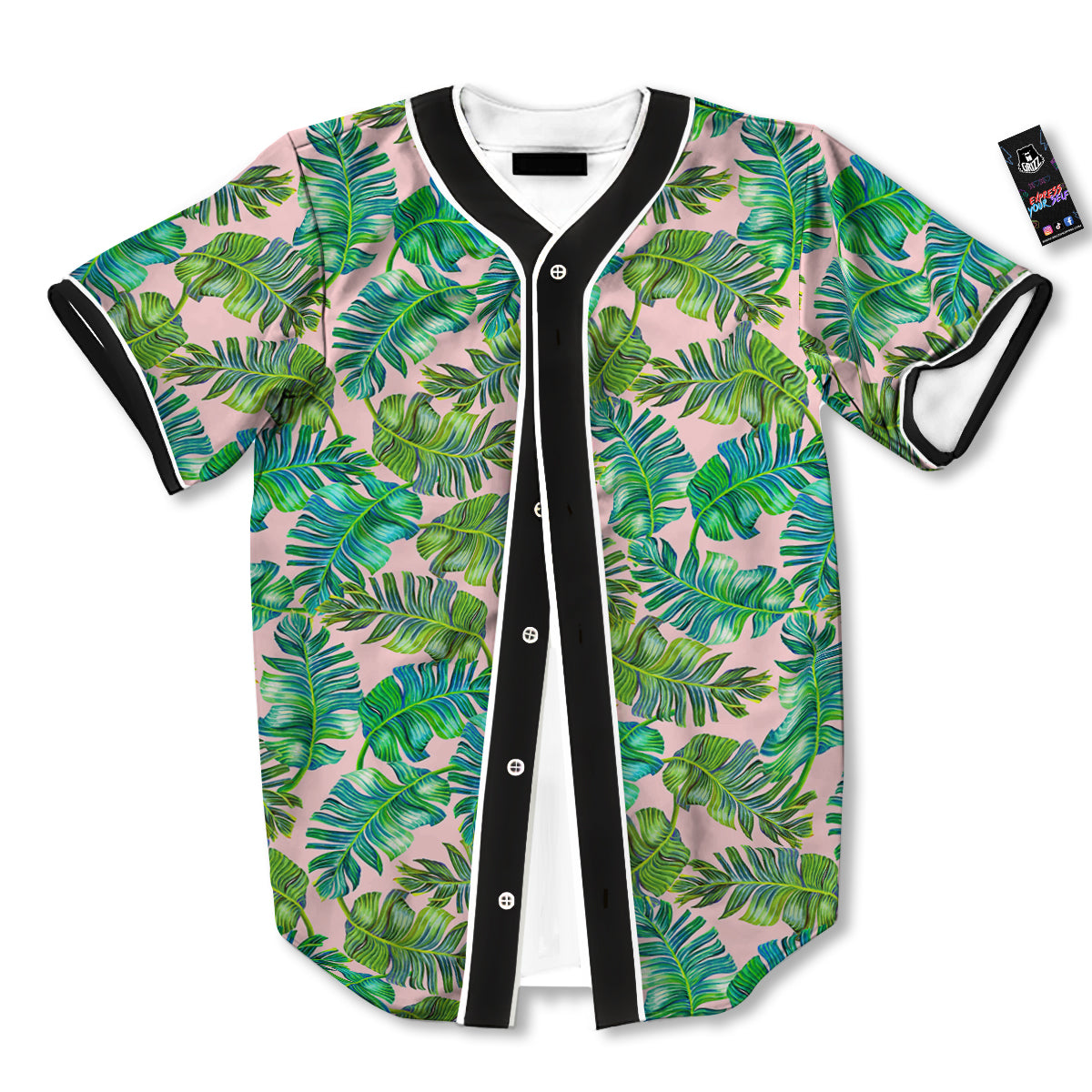 Palm Tree Vintage Print Pattern Baseball Jersey-grizzshop