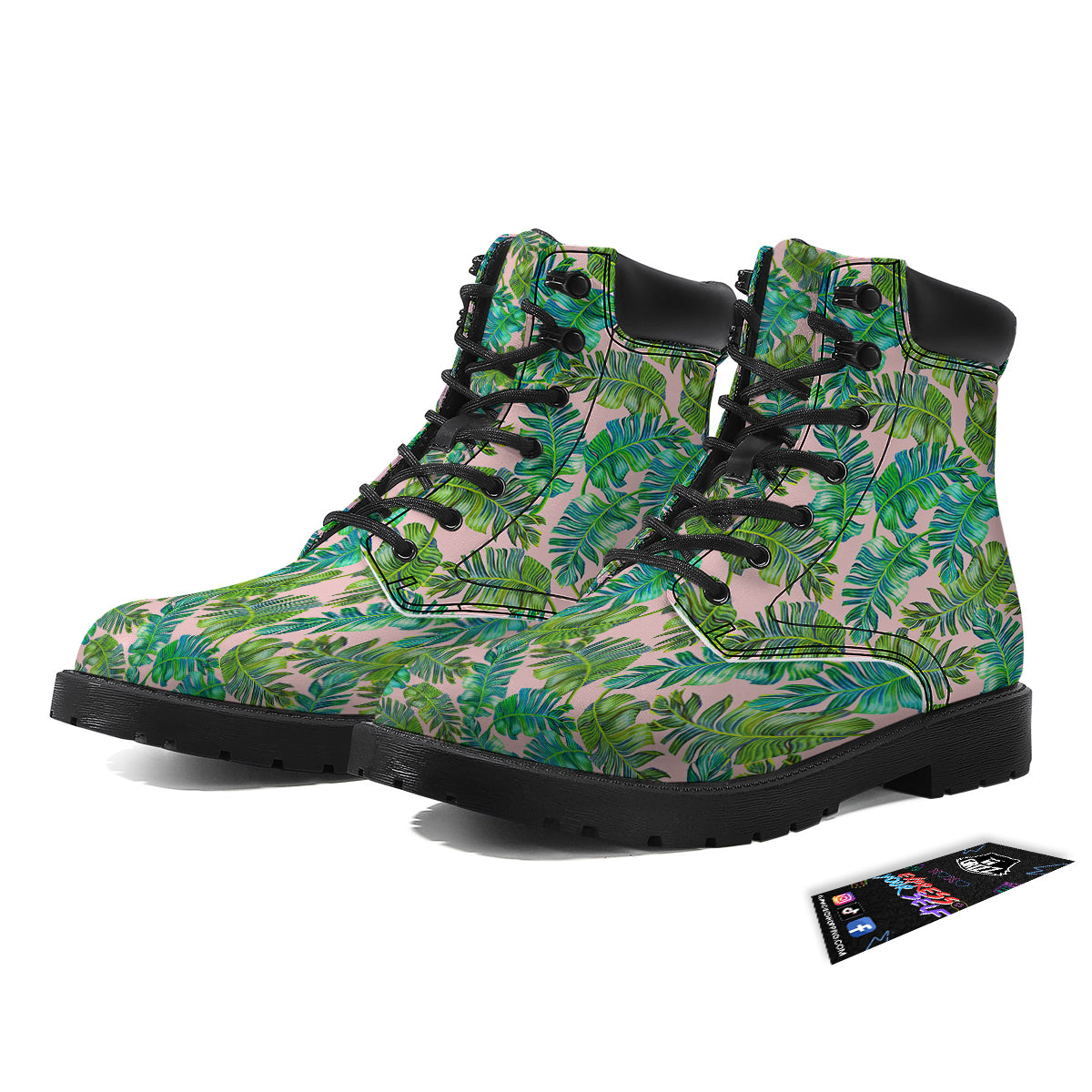 Palm Tree Vintage Print Pattern Boots-grizzshop