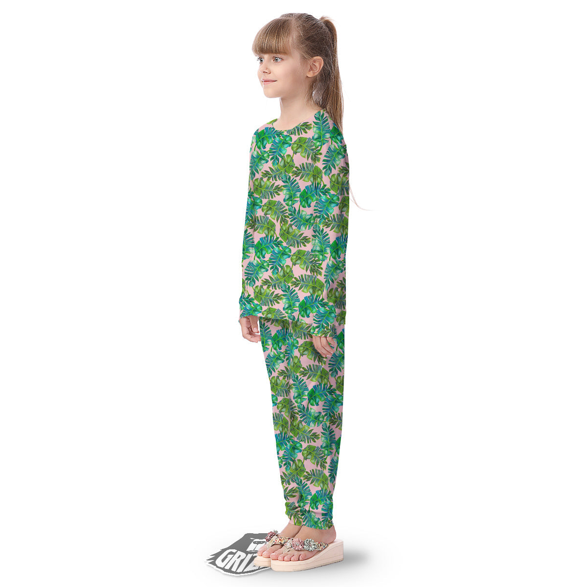 Palm Tree Vintage Print Pattern Kid's Pajamas-grizzshop
