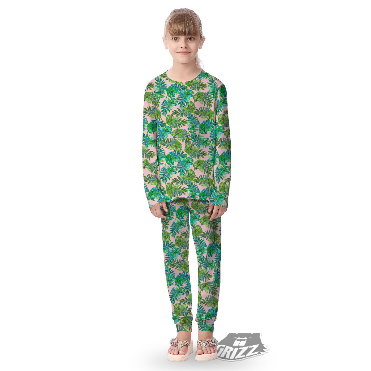 Palm Tree Vintage Print Pattern Kid's Pajamas-grizzshop
