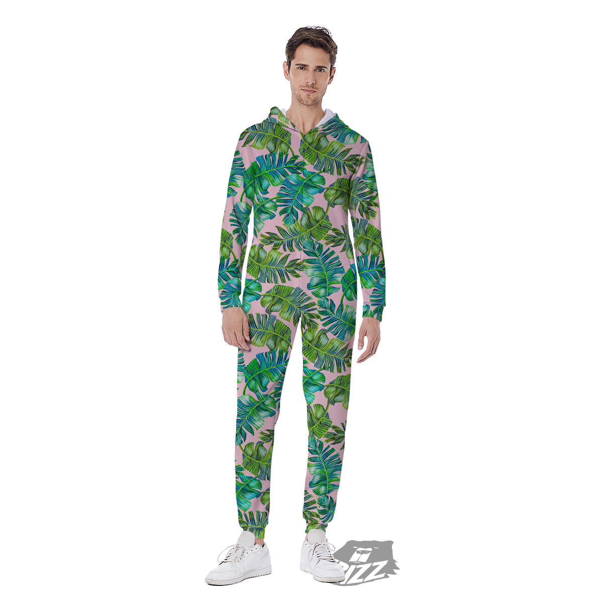 Palm Tree Vintage Print Pattern Men's Jumpsuit-grizzshop
