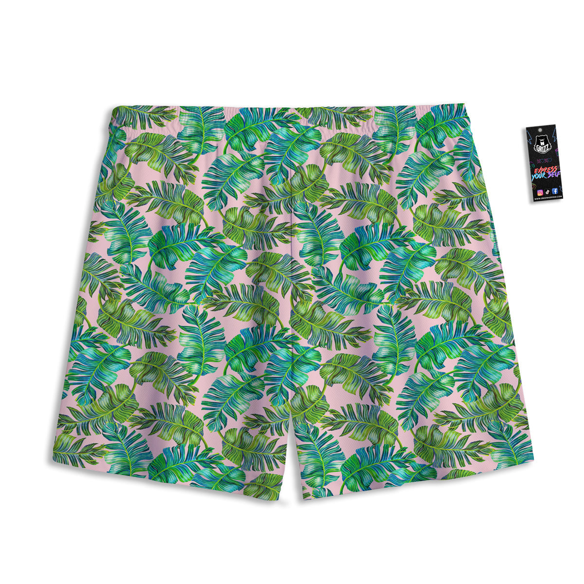 Palm Tree Vintage Print Pattern Mesh Shorts