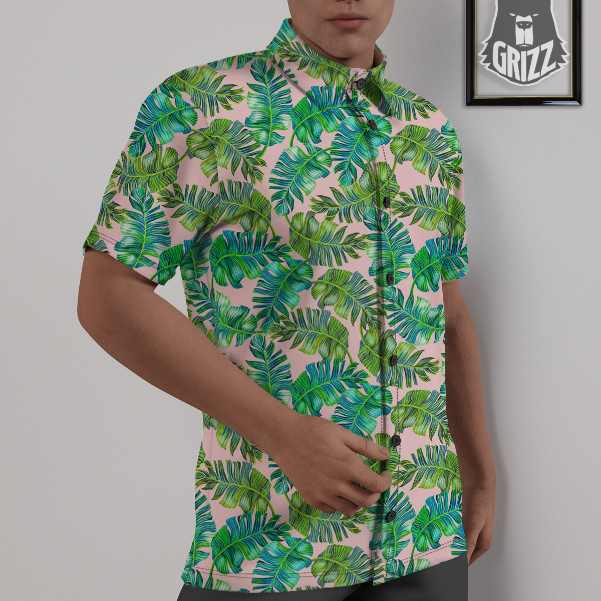 Palm Tree Vintage Print Pattern Untucked Shirts-grizzshop