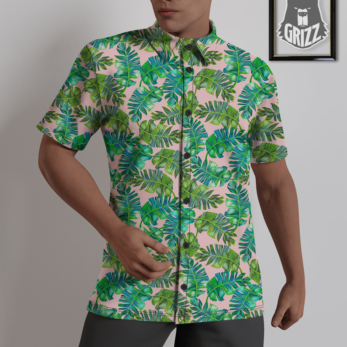 Palm Tree Vintage Print Pattern Untucked Shirts-grizzshop