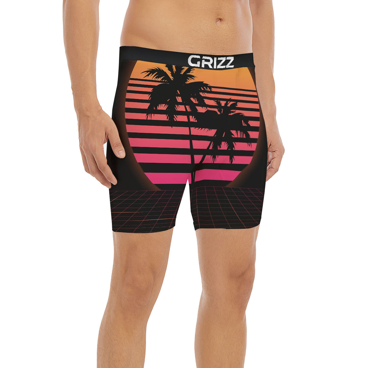 Palm Trees And Night Sunset Sky Print Boxer Briefs-grizzshop
