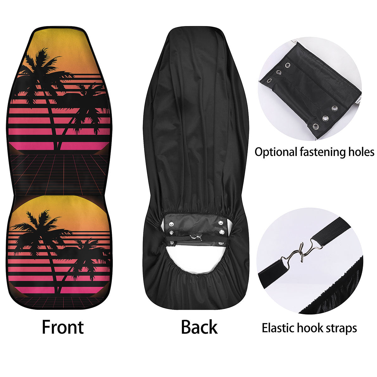 Palm Trees And Night Sunset Sky Print Car Seat Covers-grizzshop