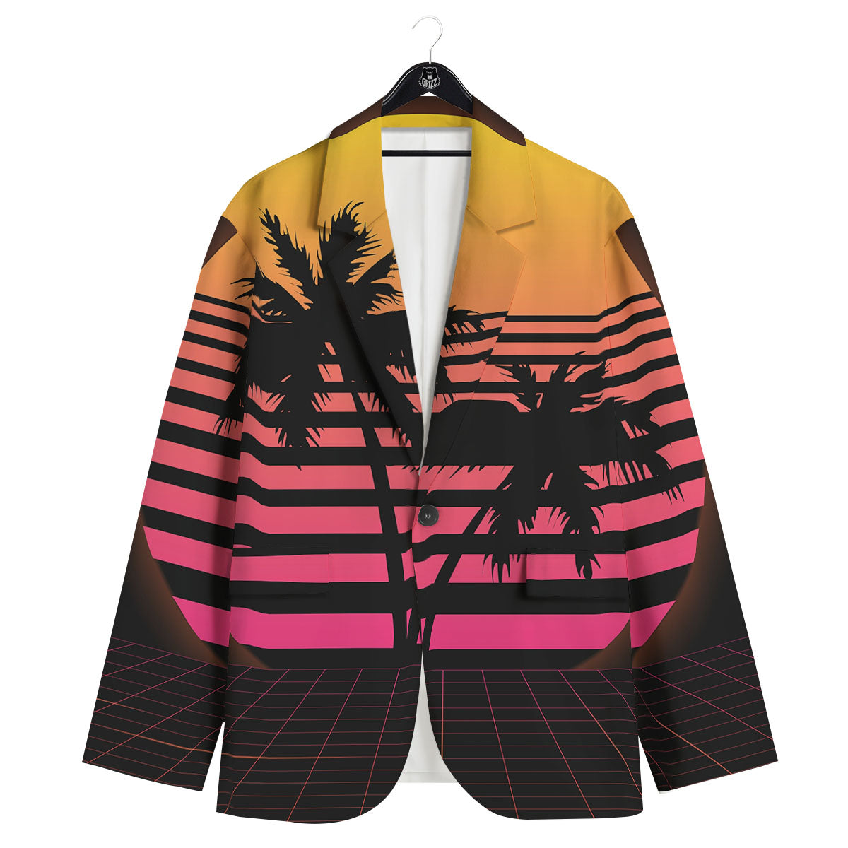 Palm Trees And Night Sunset Sky Print Men's Sport Coat-grizzshop