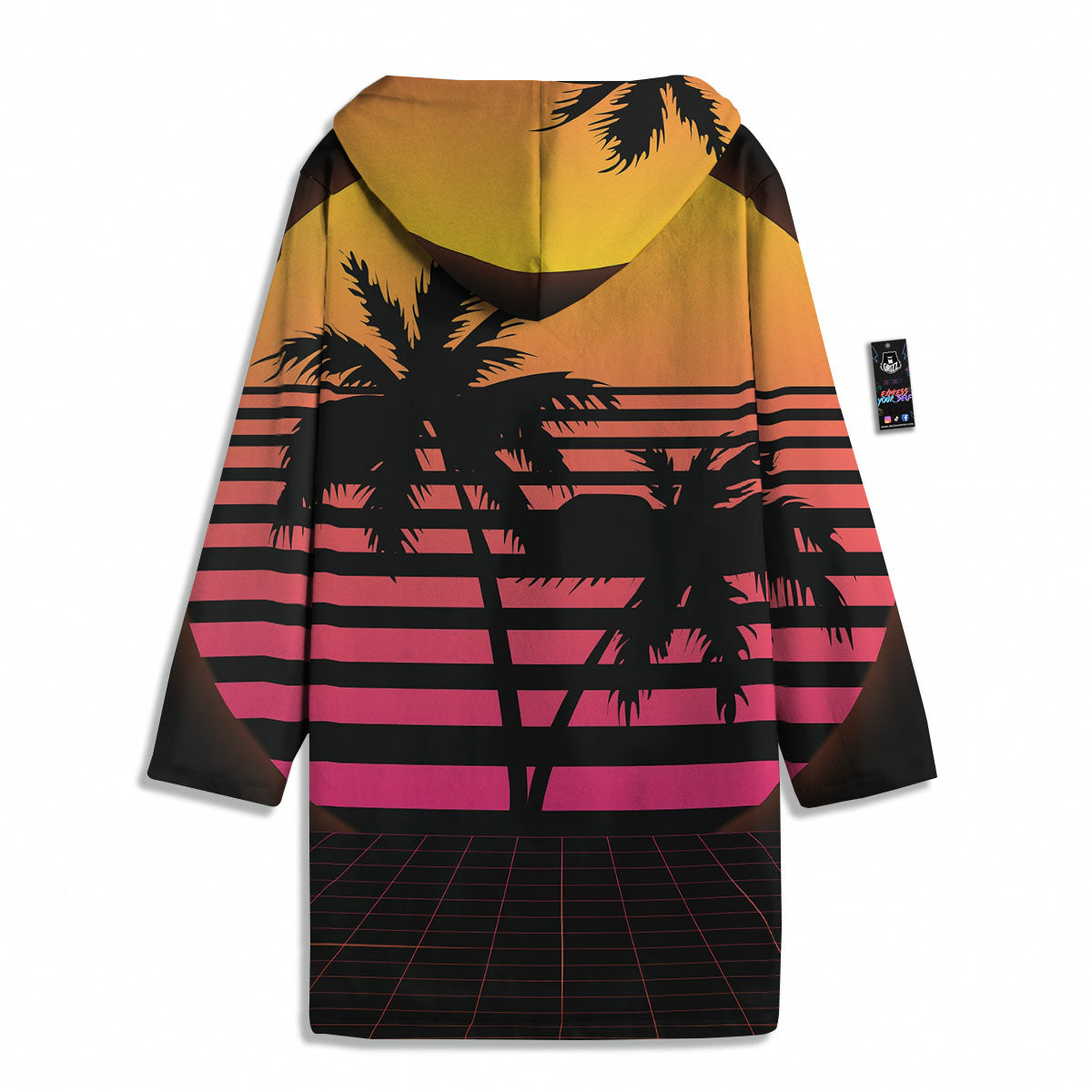Palm Trees And Night Sunset Sky Print Men's Windbreaker Jacket-grizzshop