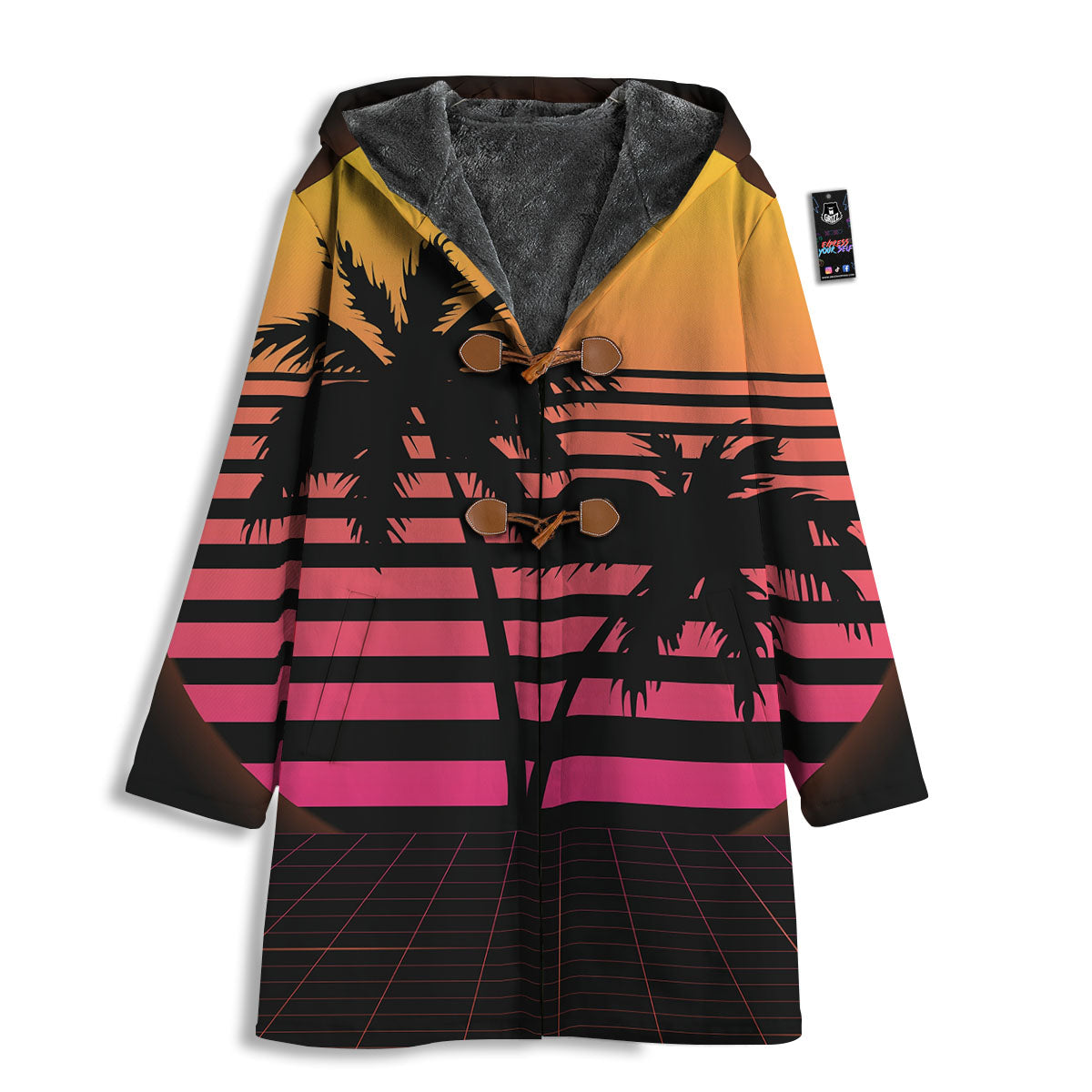 Palm Trees And Night Sunset Sky Print Men's Windbreaker Jacket-grizzshop