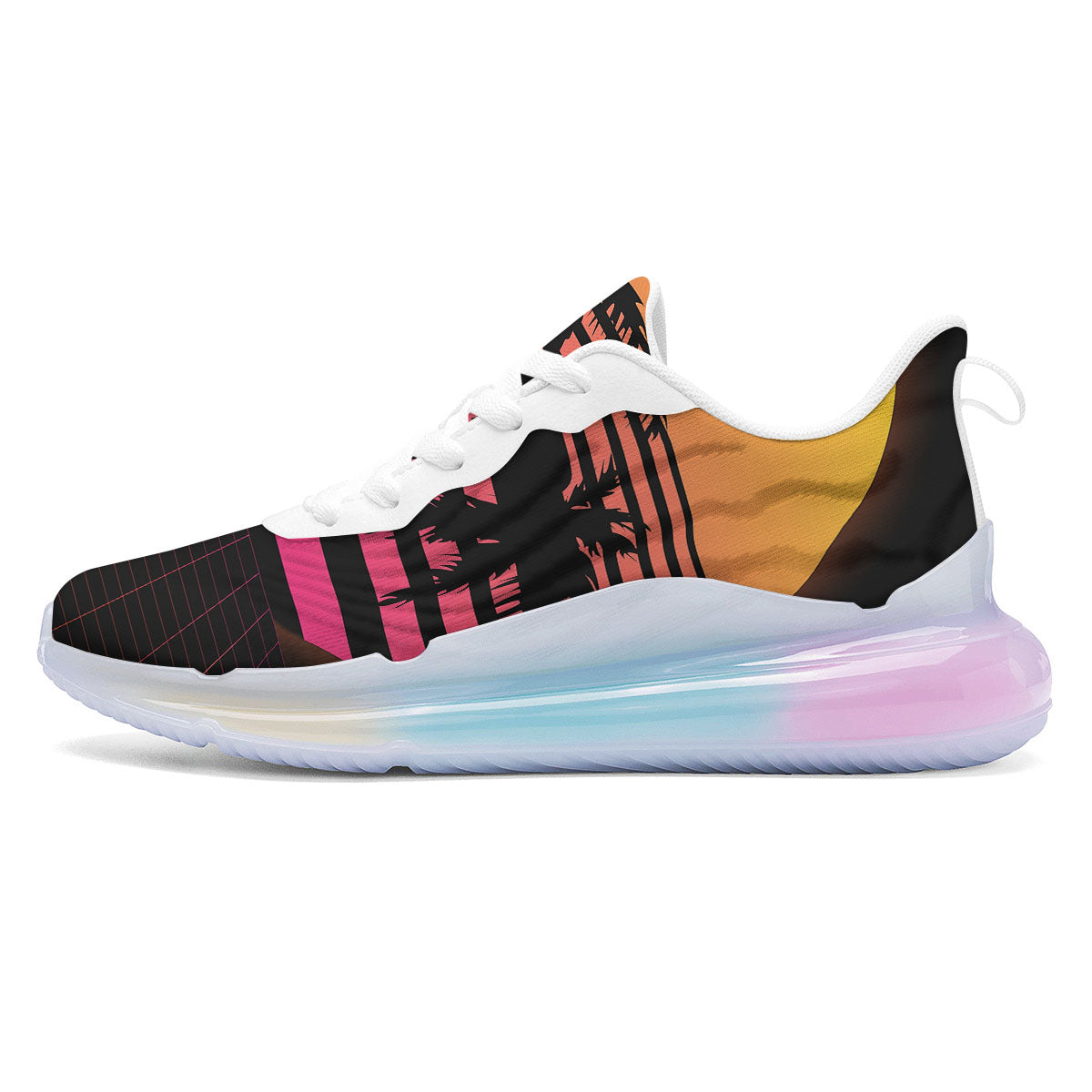 Palm Trees And Night Sunset Sky Print Running Sneakers-grizzshop