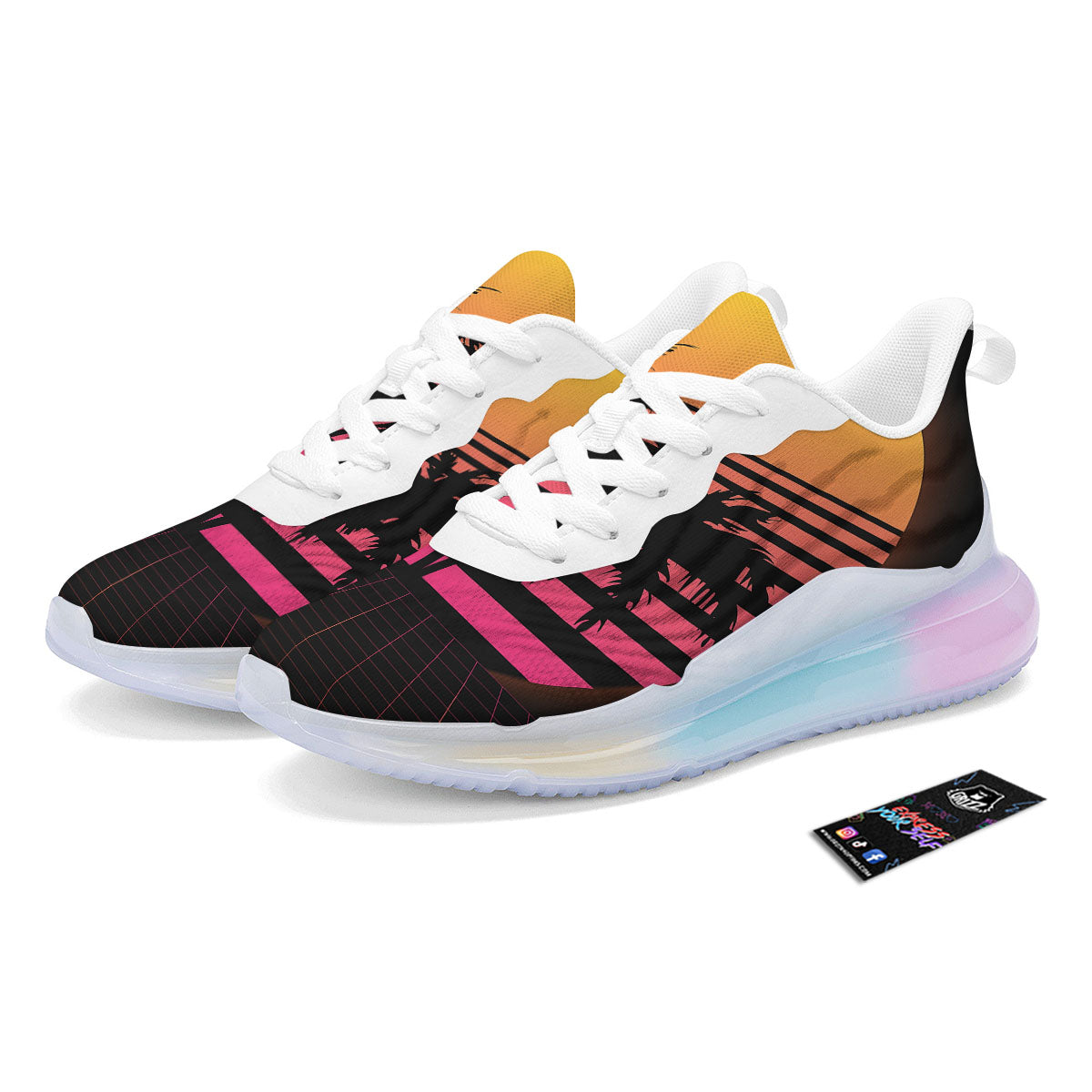 Palm Trees And Night Sunset Sky Print Running Sneakers-grizzshop