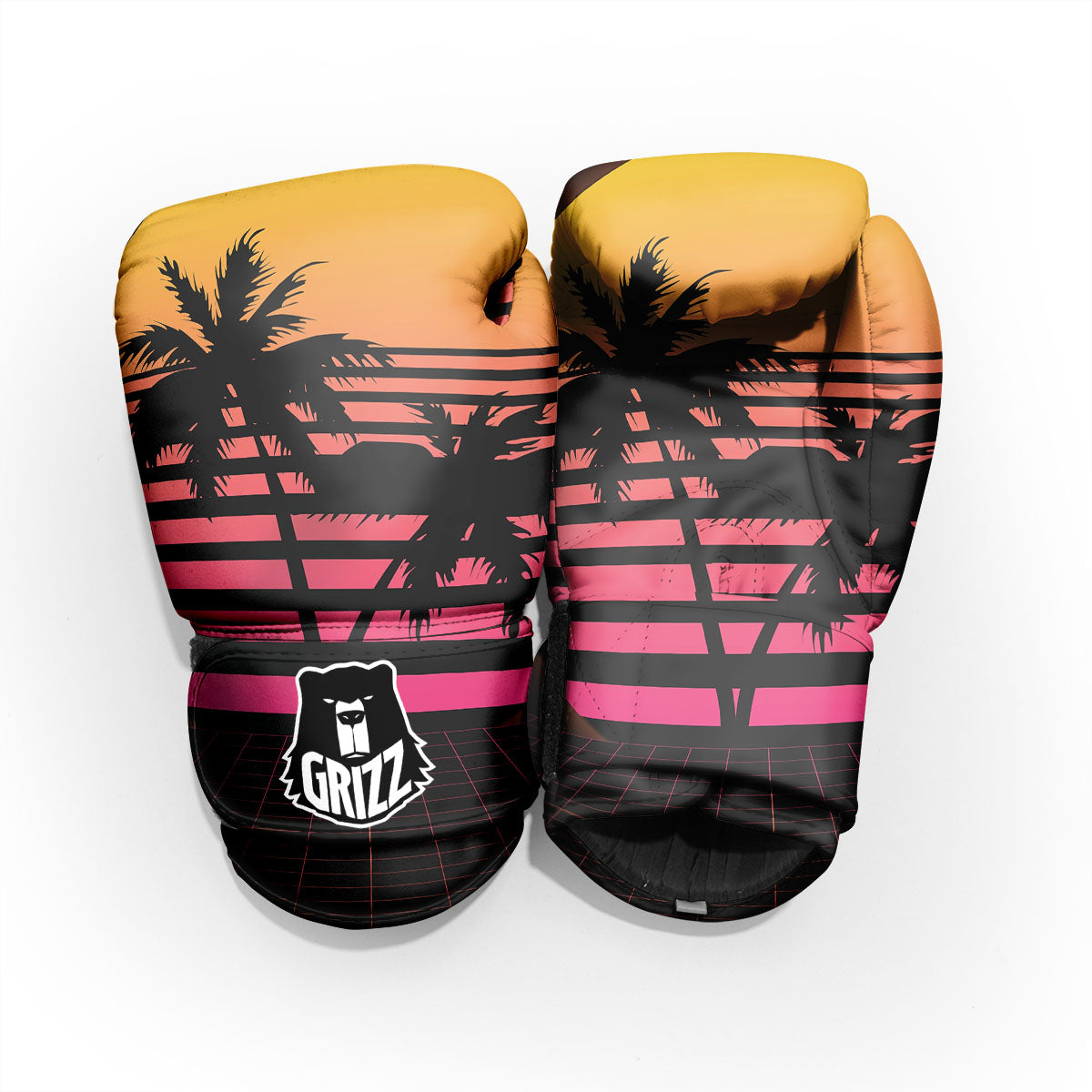 Palm Trees And Night Sunset Sky Print Pro Boxing Glove