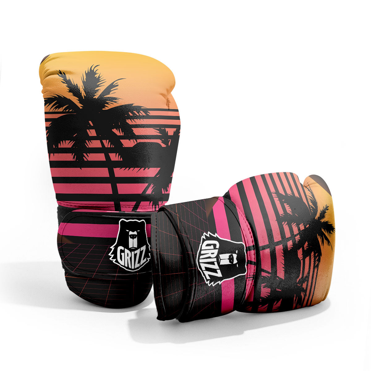 Palm Trees And Night Sunset Sky Print Pro Boxing Glove