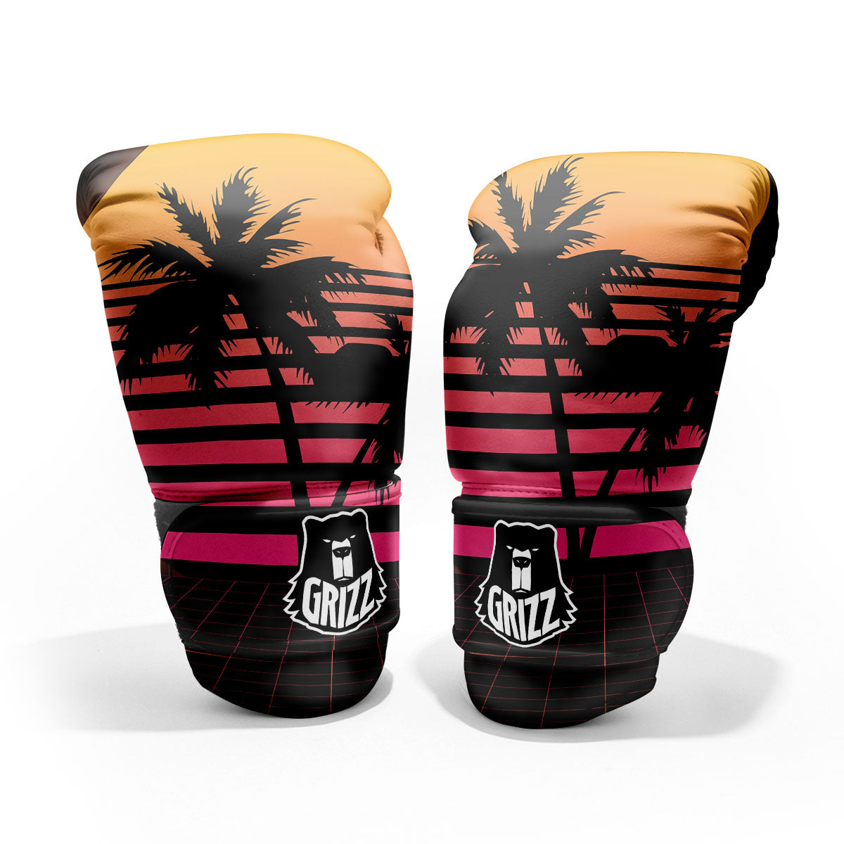 Palm Trees And Night Sunset Sky Print Pro Boxing Glove