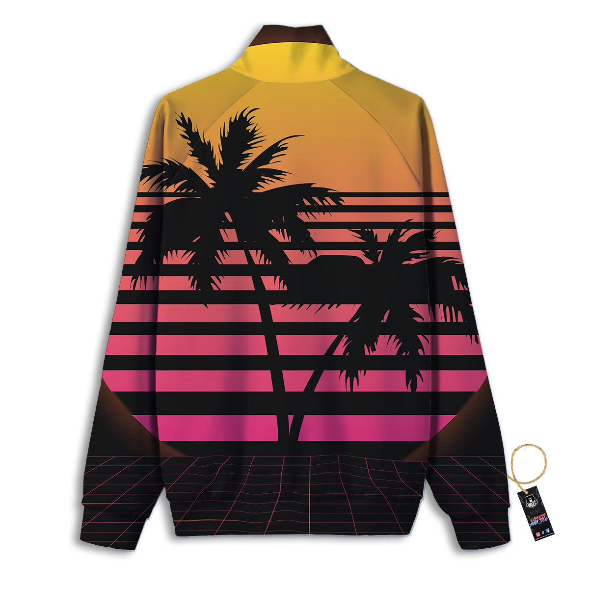 Palm Trees And Night Sunset Sky Print Track Jacket-grizzshop
