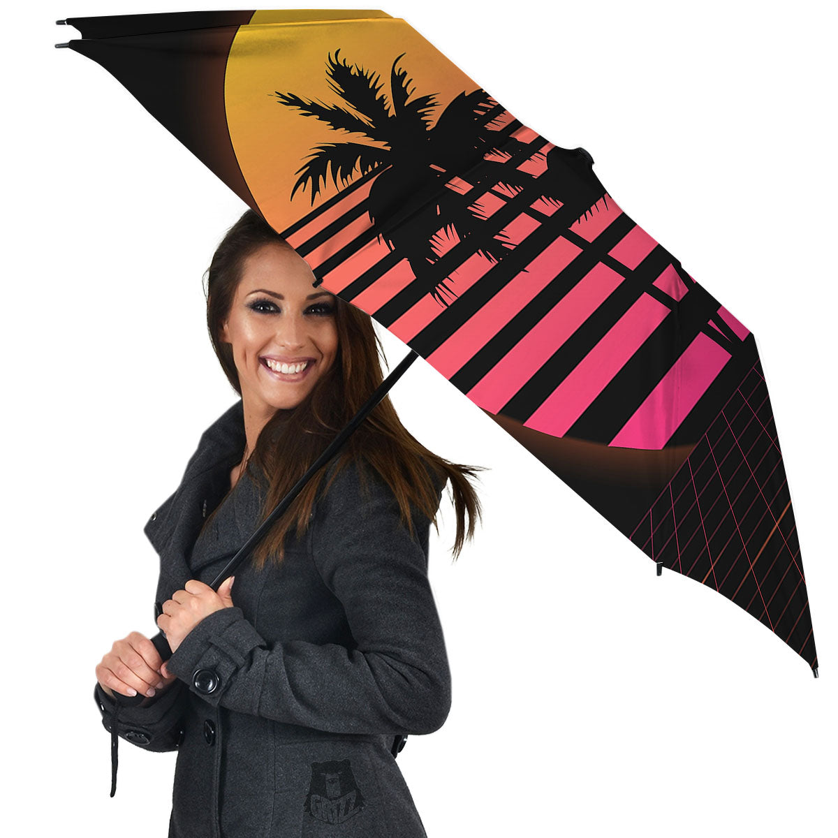 Palm Trees And Night Sunset Sky Print Umbrella-grizzshop