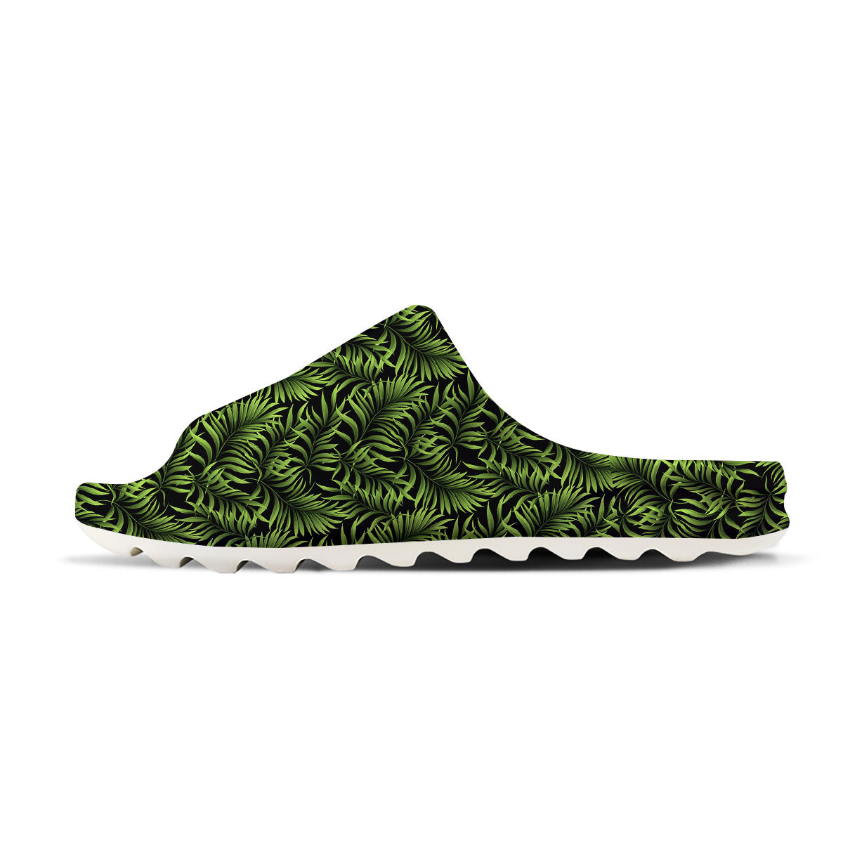 Palm Leaf Green Tropical Print Pattern Sandals-grizzshop