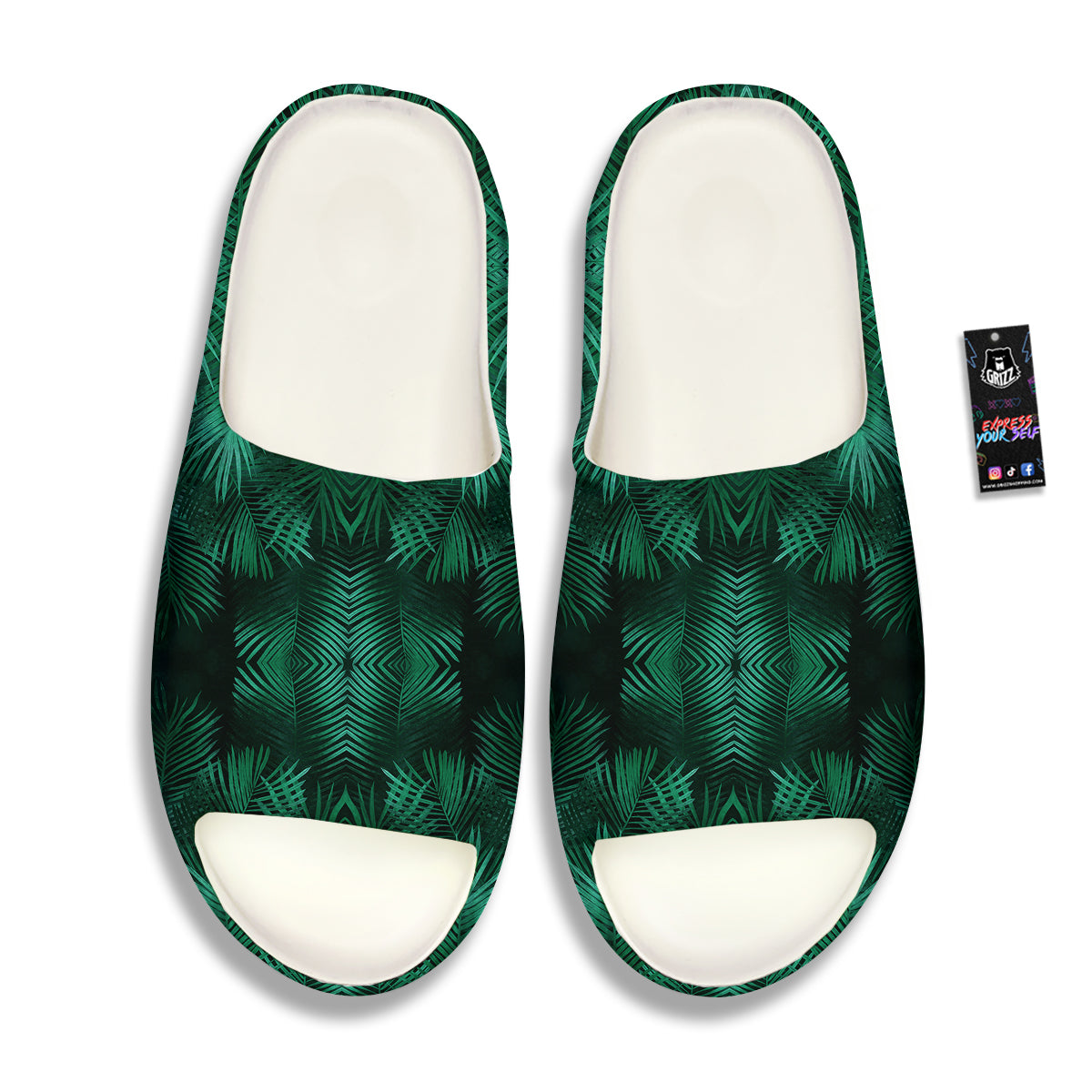 Palm Leaf Tropical Print Pattern Sandals-grizzshop