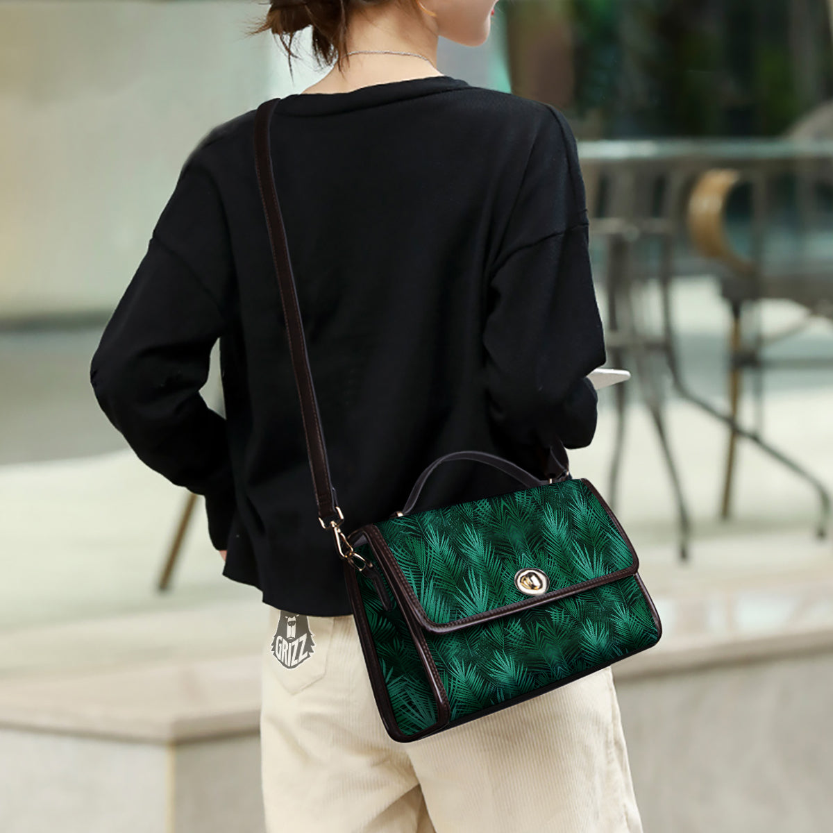 Palm Leaf Tropical Print Pattern Women's Satchel Bag