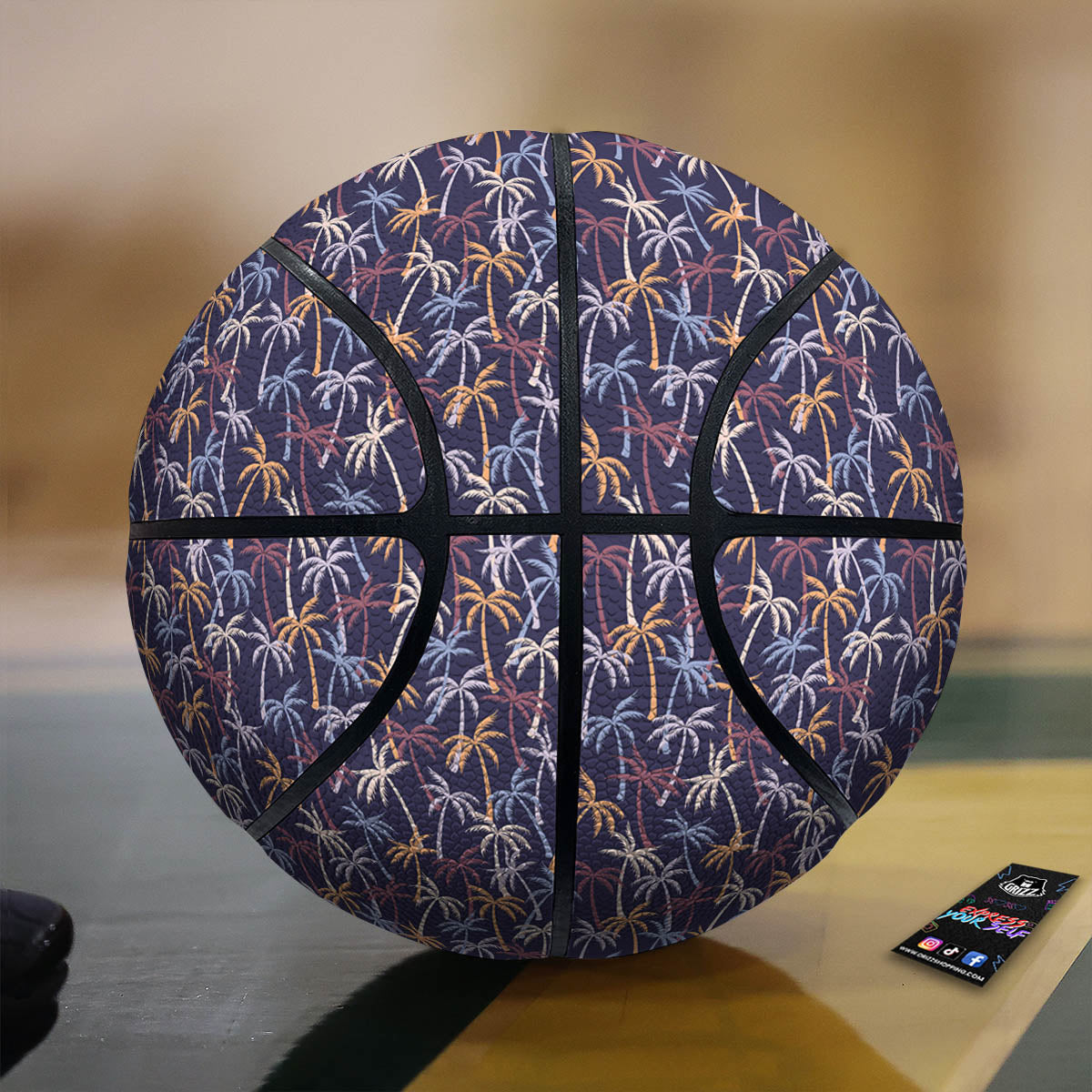 Palm Tree Colorful Print Pattern Basketball