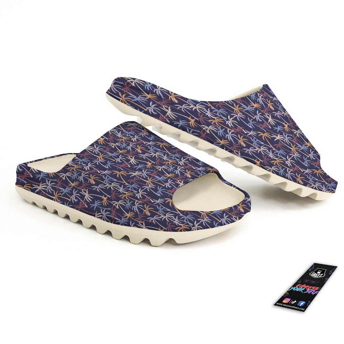Palm Tree Colorful Print Pattern Sandals-grizzshop