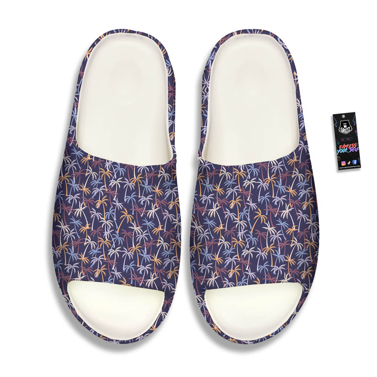 Palm Tree Colorful Print Pattern Sandals-grizzshop