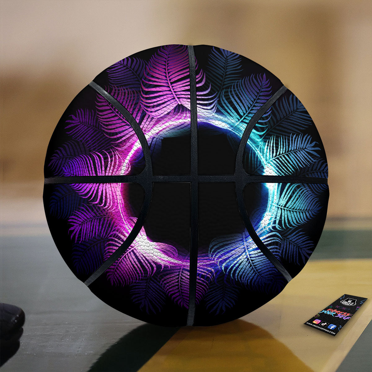 Plaid Mardi Gras Print Pattern Basketball