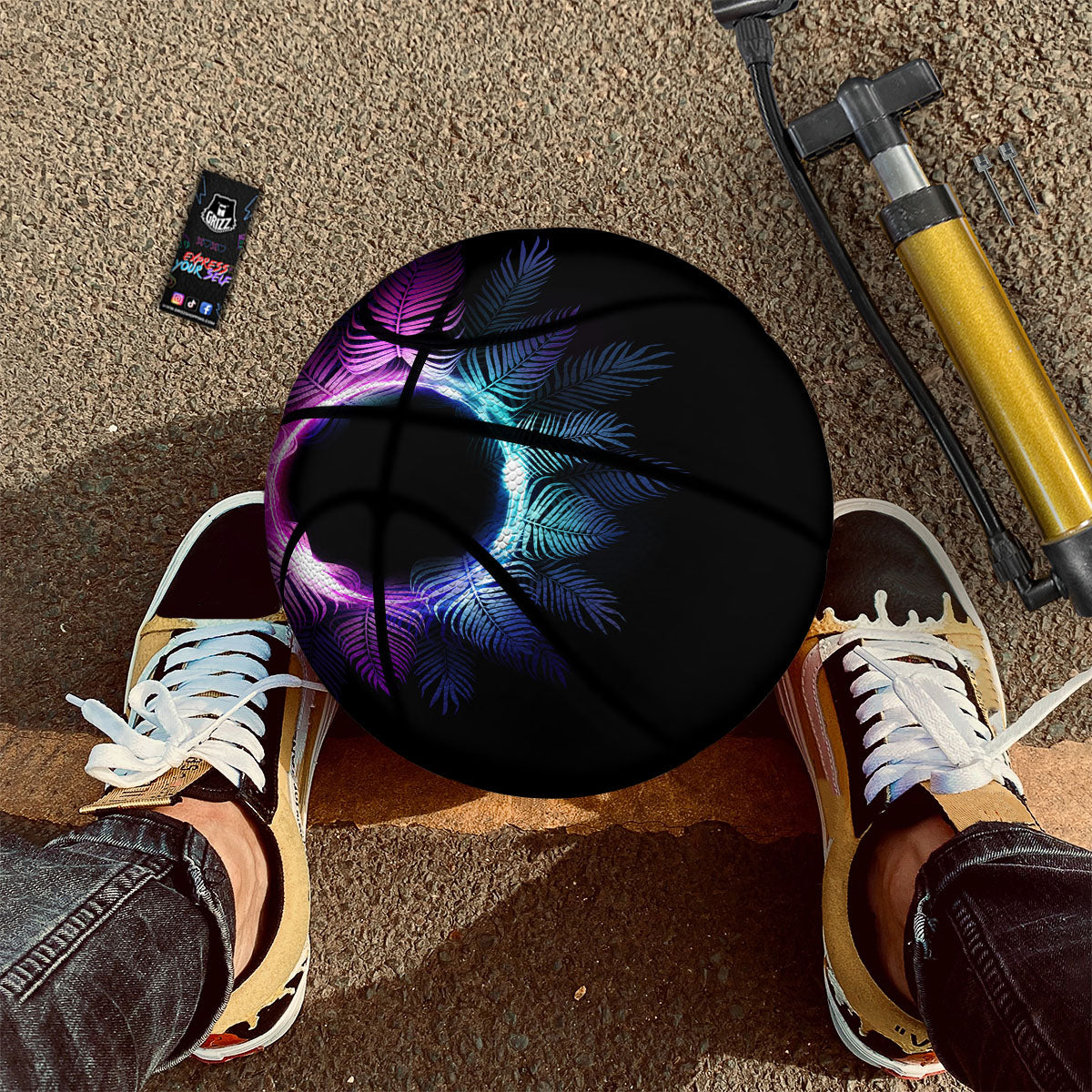 Plaid Mardi Gras Print Pattern Basketball
