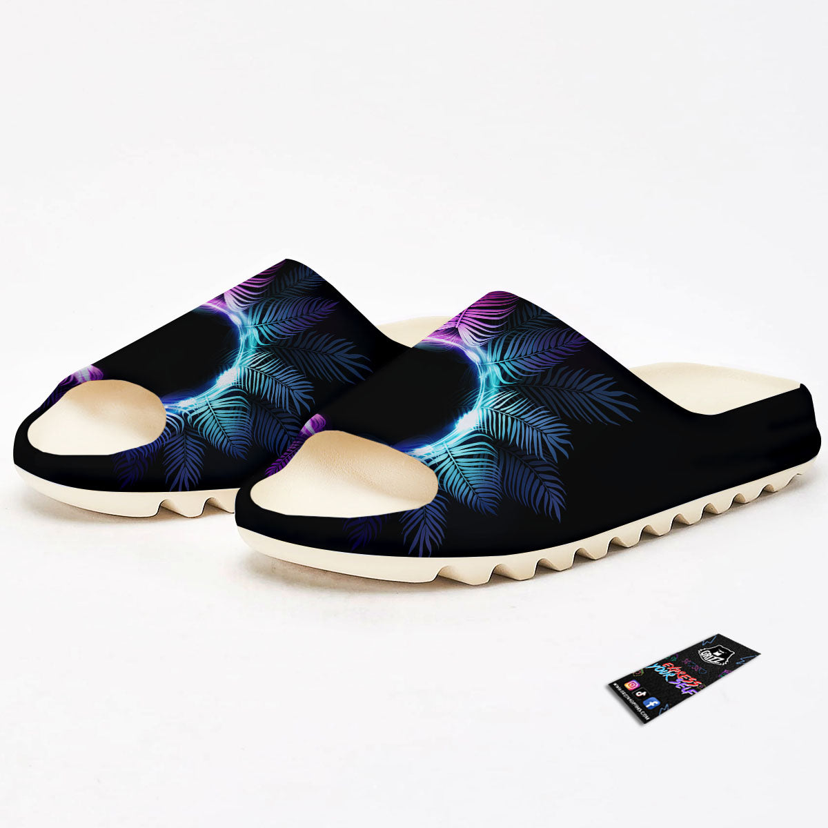 Palm Tree EDM Beach Print Sandals-grizzshop