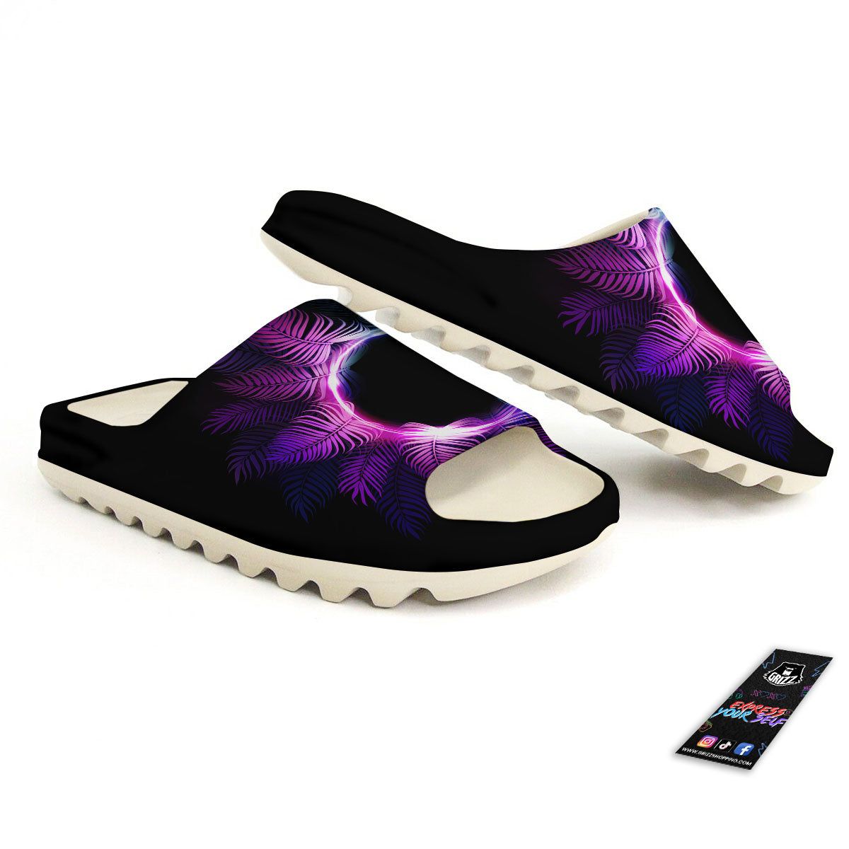 Palm Tree EDM Beach Print Sandals-grizzshop