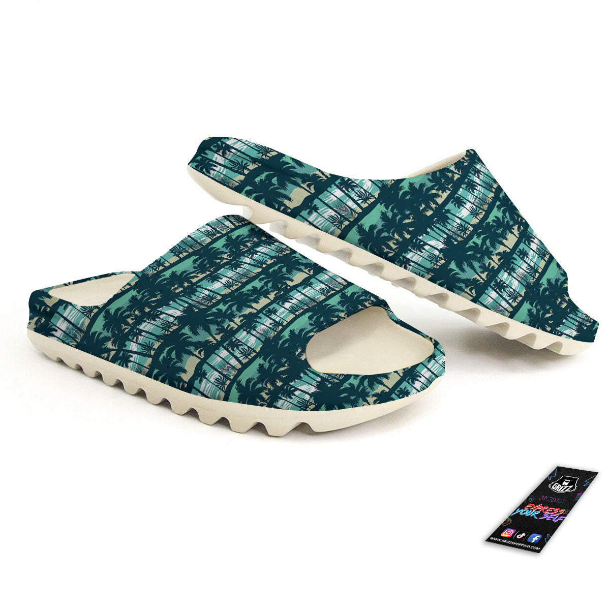 Palm Tree Print Pattern Sandals-grizzshop