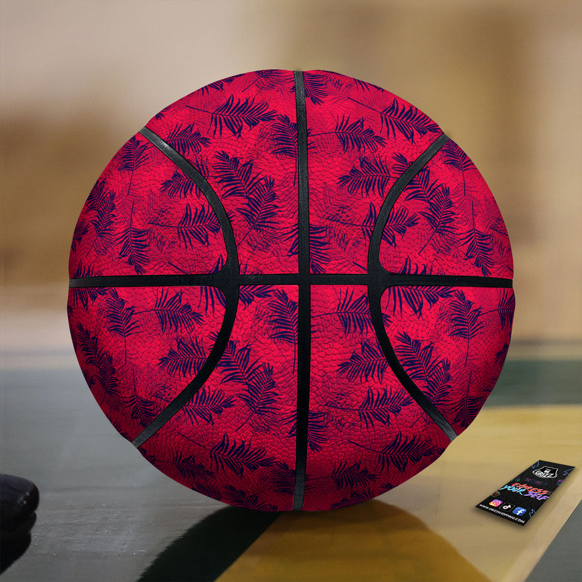 Palm Tree Red Print Pattern Basketball