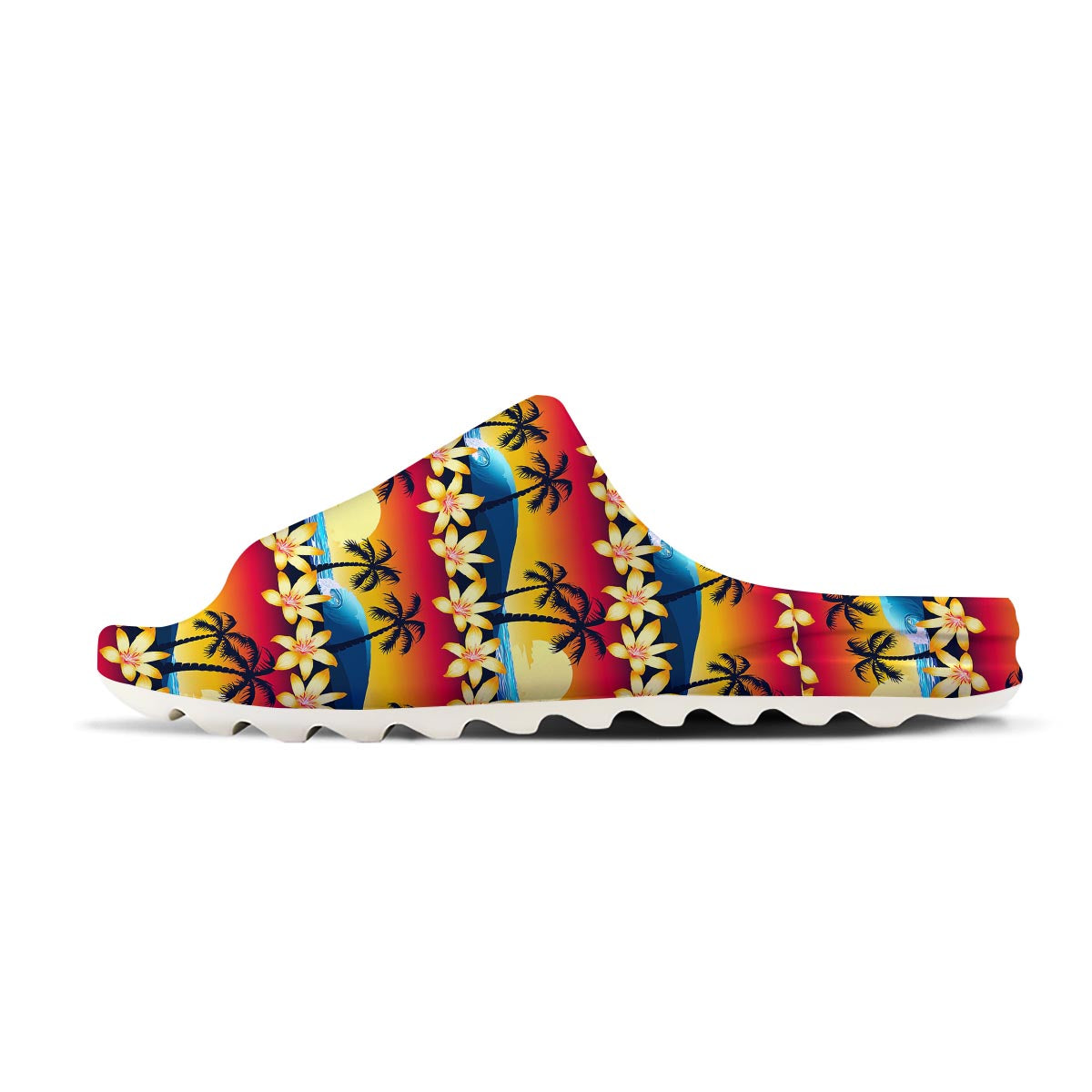 Palm Tree Sunset Hibiscus Print Pattern Sandals-grizzshop