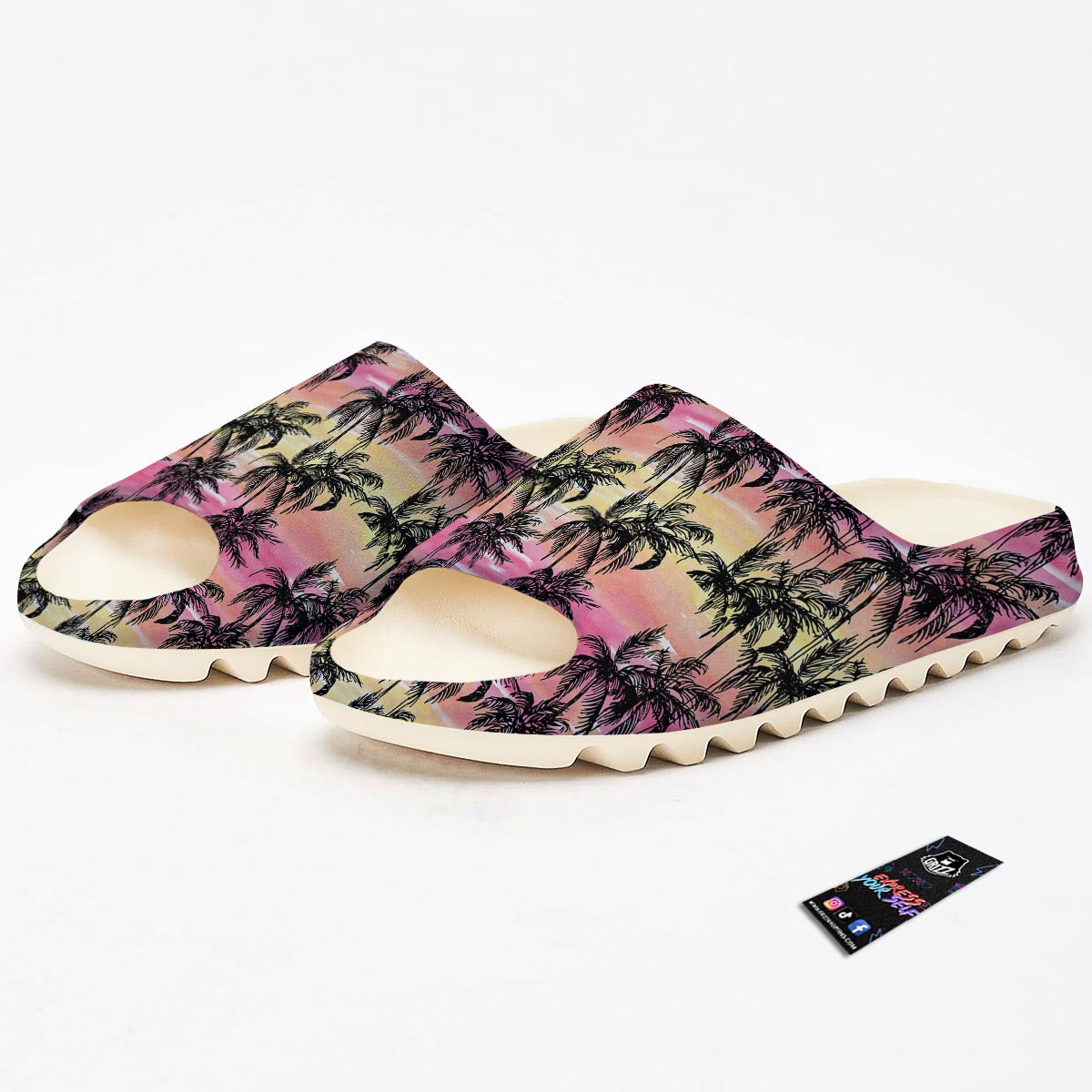Palm Tree Sunset Print Pattern Sandals-grizzshop