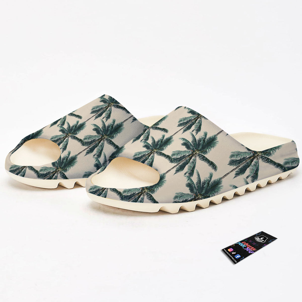 Palm Tree Tropical Print Pattern Sandals-grizzshop