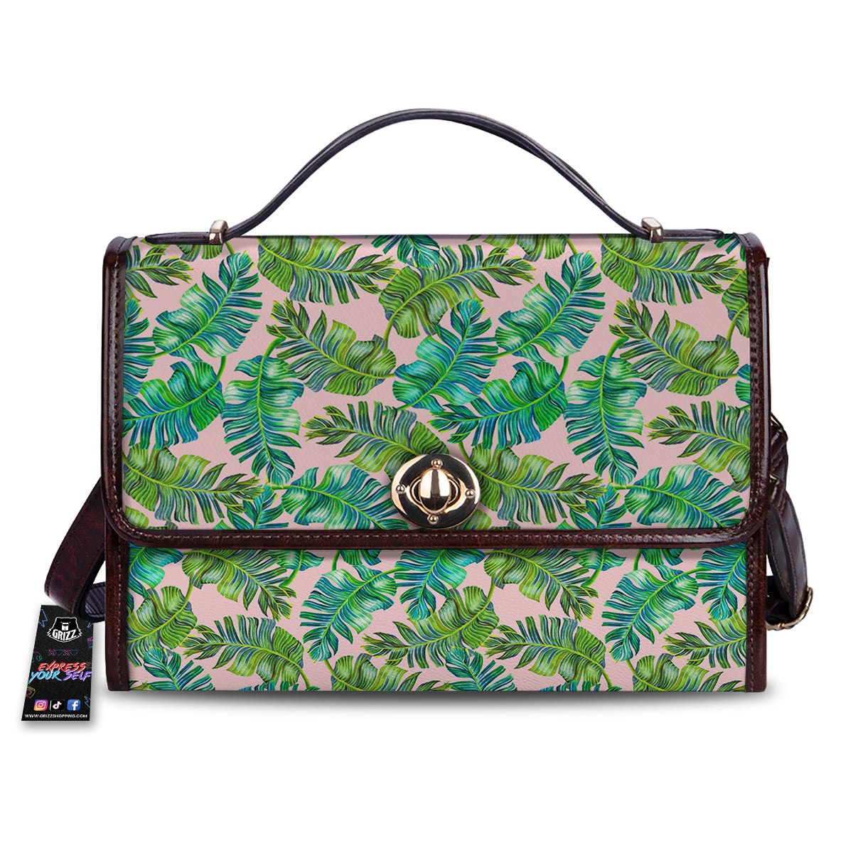 Palm Tree Vintage Print Pattern Women's Satchel Bag