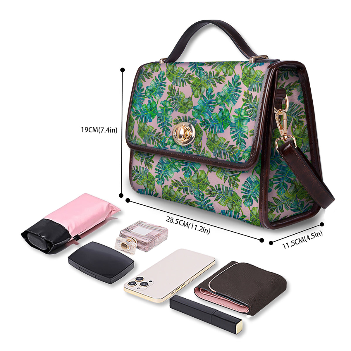 Palm Tree Vintage Print Pattern Women's Satchel Bag