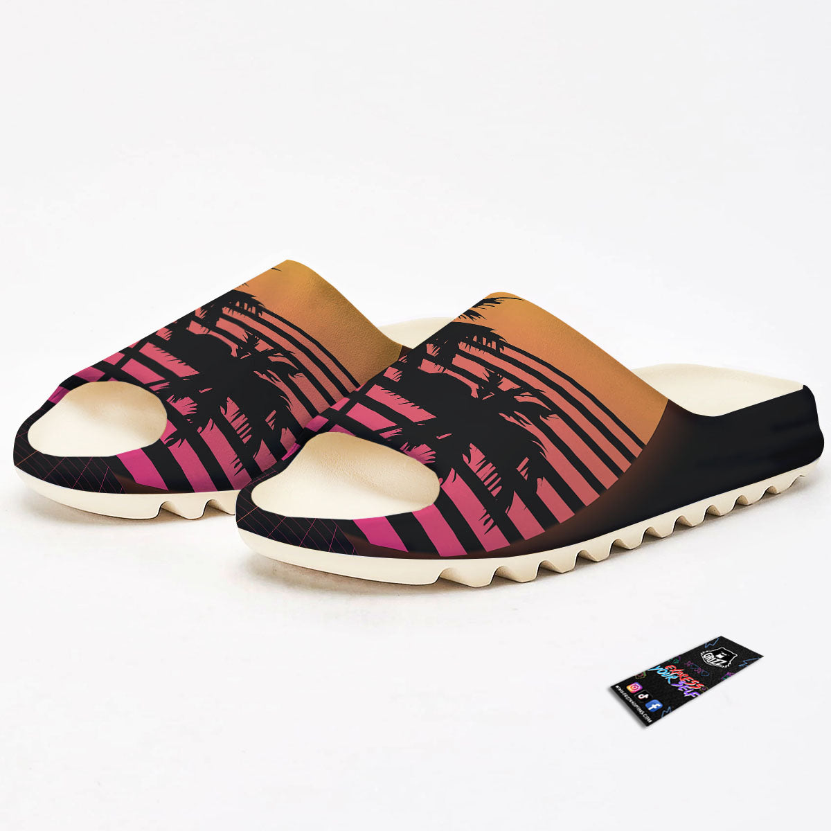 Palm Trees And Night Sunset Sky Print Sandals-grizzshop