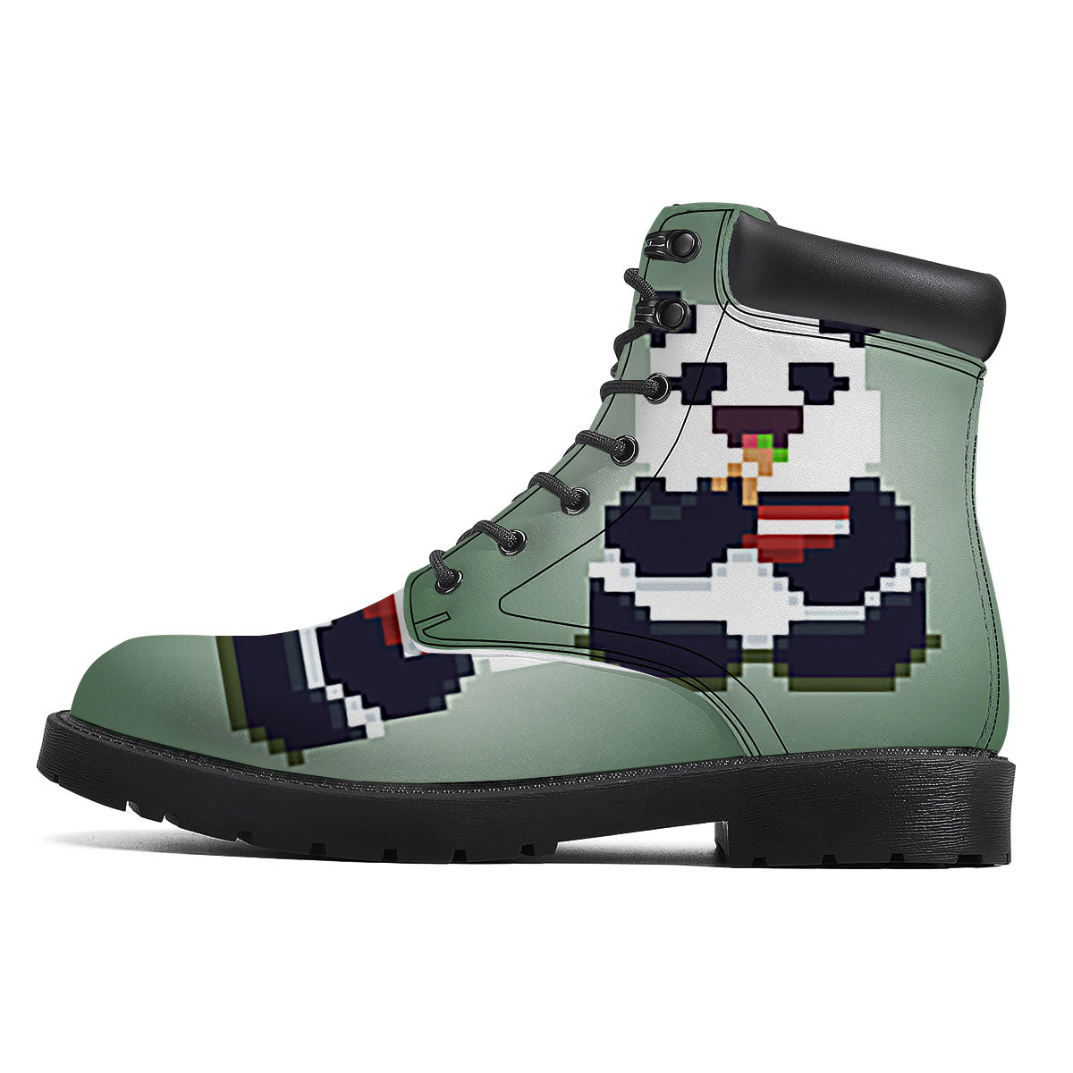 Panda 8-Bit Pixel Print Boots-grizzshop