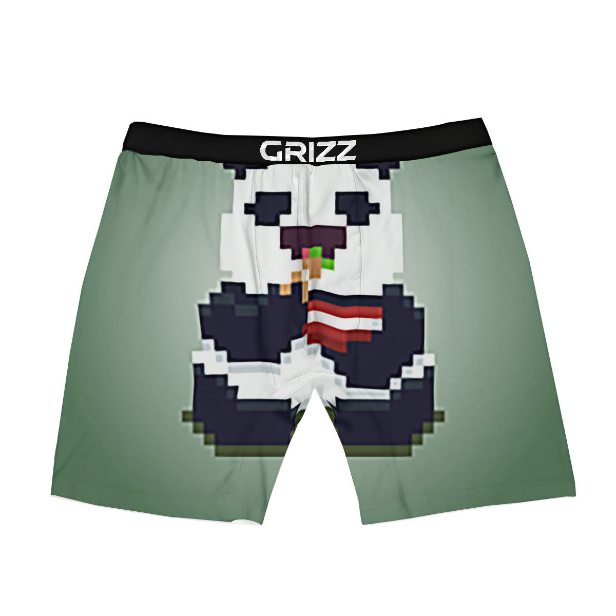 Panda 8-Bit Pixel Print Boxer Briefs-grizzshop