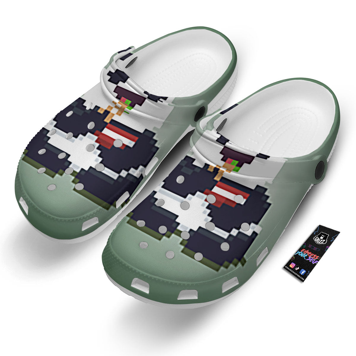 Panda 8-Bit Pixel Print Clog-grizzshop