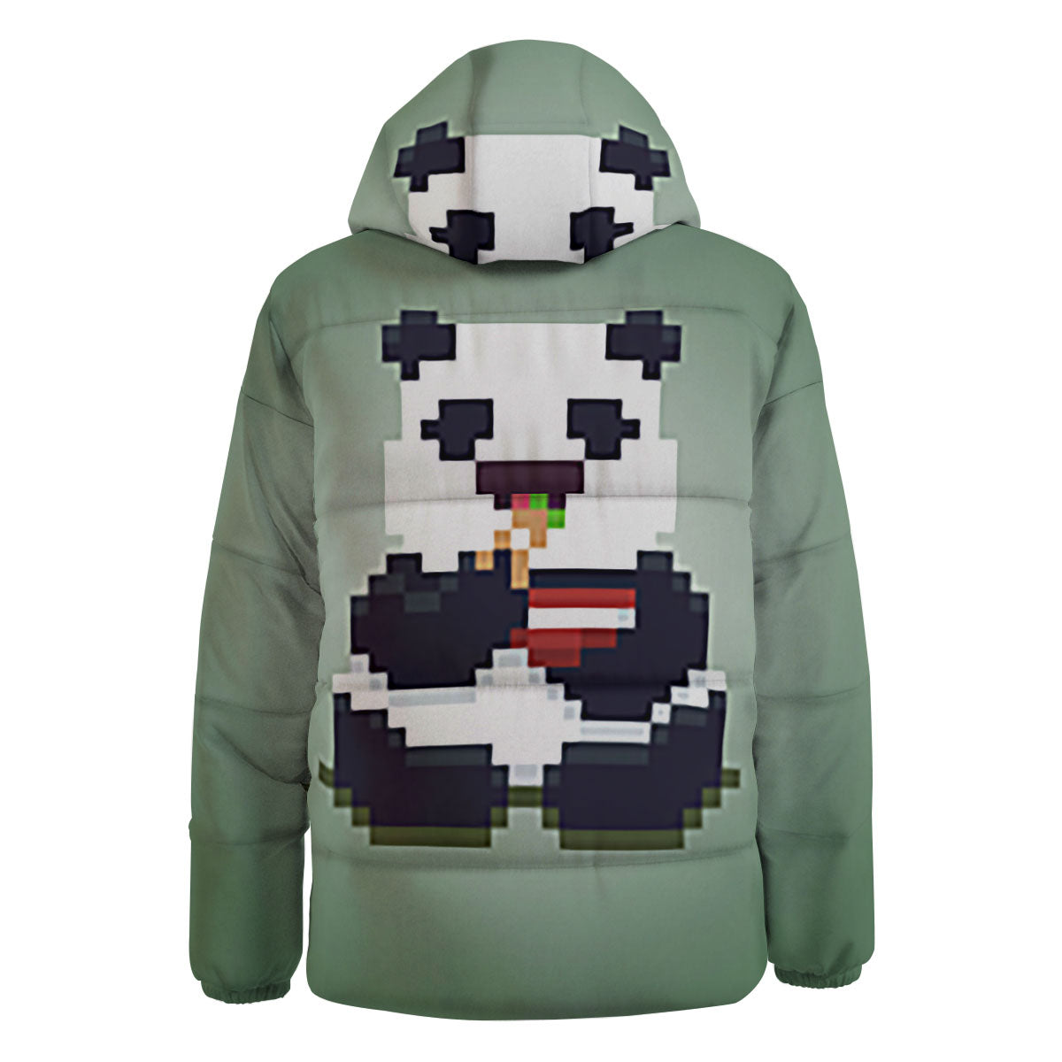 Panda 8-Bit Pixel Print Down Jacket-grizzshop