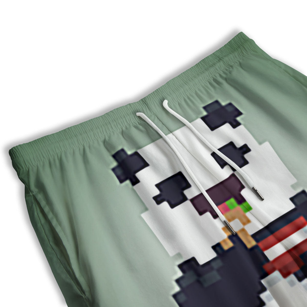Panda 8-Bit Pixel Print Men's Athletic Shorts