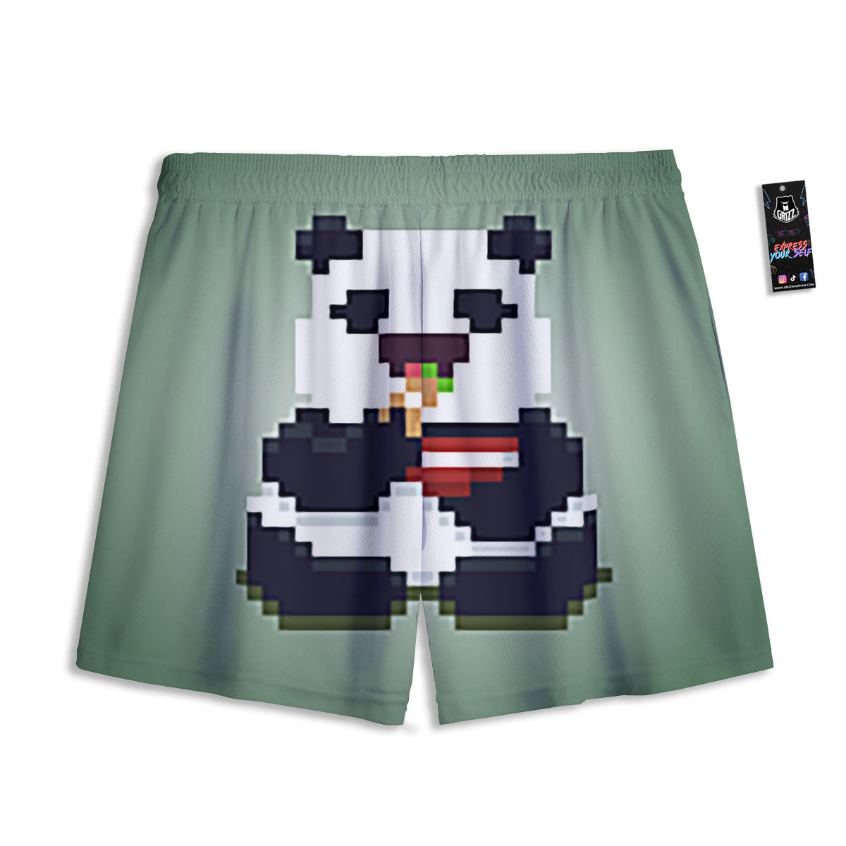 Pentagram Flame Print Mesh Shorts