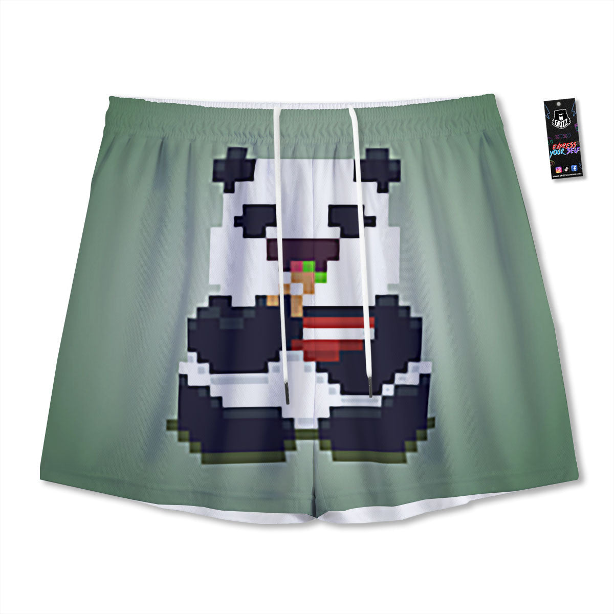 Pentagram Flame Print Mesh Shorts